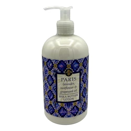 Greenwich Bay Trading Co., Paris, Lavender, Sunflower & Grapeseed Oil Luxurious Hand Soap and Shea Butter Lotion Set, 16 fl oz Each