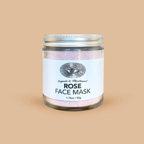 Anima Mundi Apothecary Rose Clay Mask - With Rose, Hibiscus & Mangosteen Powder - Hydrating & Purifying Mask with Soothing White Kaolin Clay + Aloe Vera Extract (1.76oz)