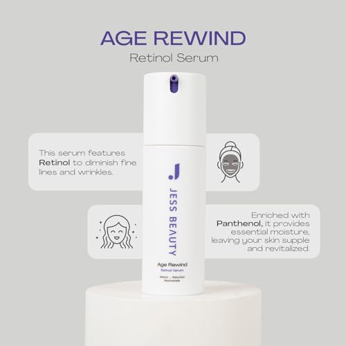 JESS BEAUTY | Age Rewind Skin Care Retinol Cream Centella Asiatica & Hyaluronic Acid | Retinol Night Face Cream Moisturizer 1 fl. oz