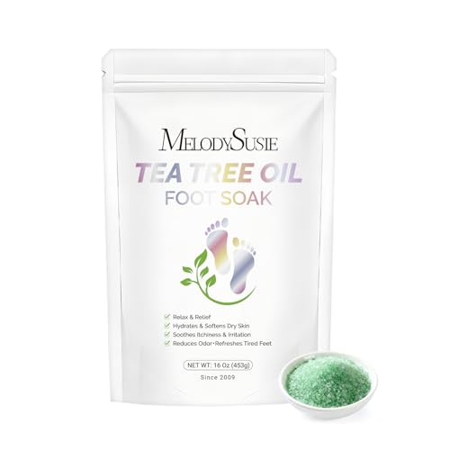 MelodySusie Tea Tree Oil Foot Soak with Sea Salt - 16 oz Pedicure Care