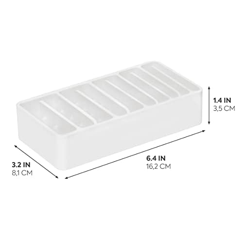 iDesign The Sarah Tanno Collection Silicone Cosmetic and Makeup Brush Holder with Multi-Sized Slots, White
