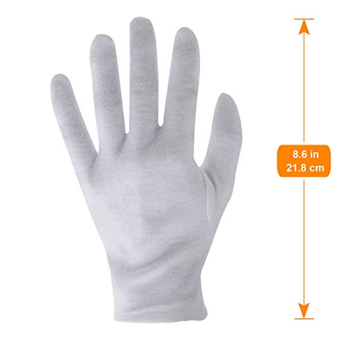 White Cotton Moisturizing Gloves for Dry Hands & Eczema - 3 Pairs