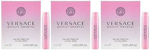 Versace Bright Crystal Eau De Toilette Sample Spray Vials (3 x 1ml)
