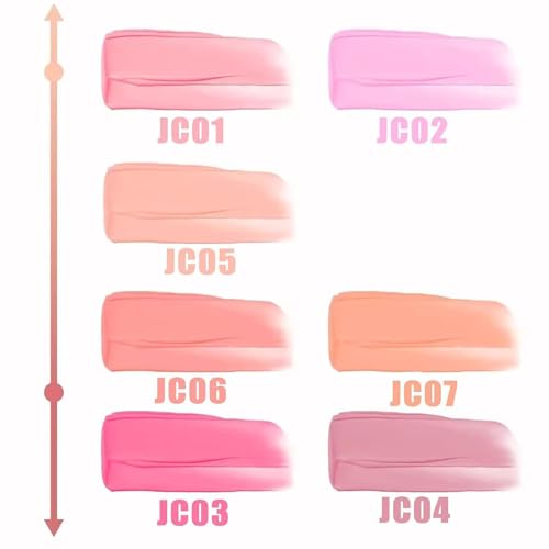 Aztk Liquid Blush, Jelly Color Liquids Blushes with Sponge Head, Matte Nude Makeup Blusher Cream, Lasting, Lightweight, All-day Moisturizing and Smooth, Self-Contained Brush, Portable Makeup (JC06)