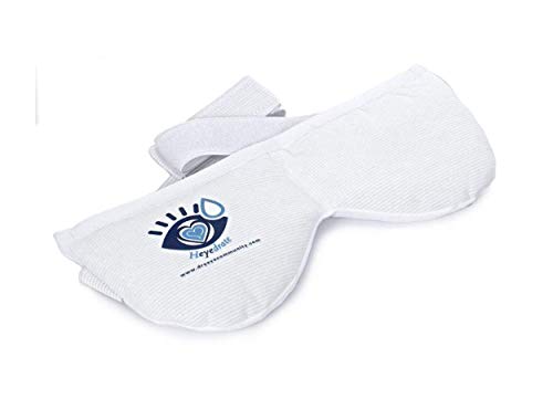 Heyedrate Heated Eye Mask - Soothing Warm Compress for Temporary Relief of Irritated Eyes, Dryness, Crusty Eyelids, Eyelid Bumps- Rejuvenate Your Eyes with Gentle Heat & Cold Therapy - White