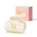 Personalized Initial Hair Claw Clip - Gold Glitter Acrylic