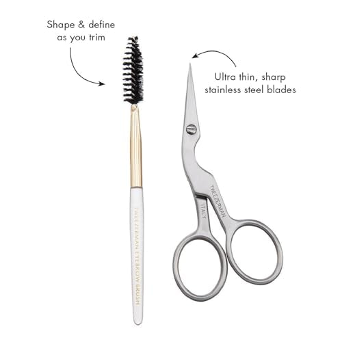 Tweezerman Eyebrow Shaping Scissors & Brush | Stainless Steel
