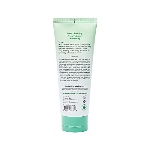 The Crème Shop Korean Skincare Double Cleanse 2-In-1 Green Tea Face Wash, Brightening Treatment, Acne Treatment, Calms Redness, Cleanses Pores, Makeup Remover & Facial Cleanser