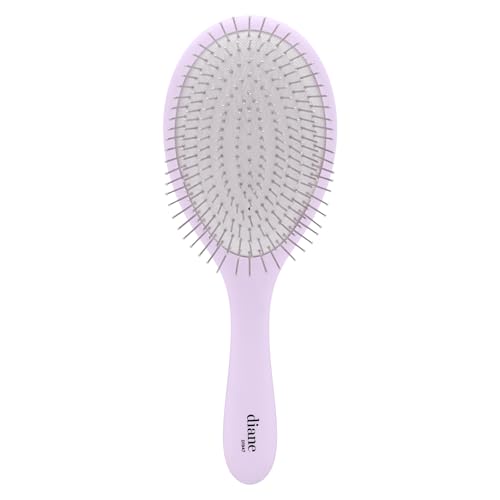 Diane Metallic Pin Detangler Hair Brush ? Anti-Static Metallic Pin Hair Brush for Wet or Dry Hair, Gently Massages Scalp & Smooths Frizz, Flexible Cushion Brush for Fine, Thick, or Textured Hair