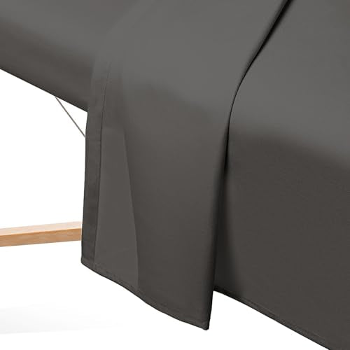 Saloniture Gray Microfiber Massage Table Sheet Set - Includes Fitted, Flat & Face Cover