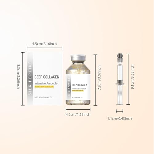 2PCS Deep Collagen Silk Peptide Lifting Ampoule Serum£¬Korean Anti-Aging Facial Essence, Firming Wrinkle-Smoothing Hydrating£¬Non-Greasy Gentle Formul 50ML/1.69FL.OZ
