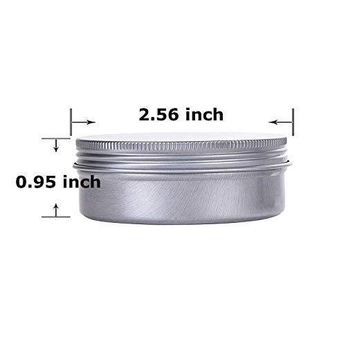 12 Pack 2 Oz Aluminum Tin Jars with Screw Lids for Cosmetics