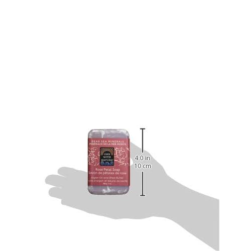 One With Nature Rose Petal Dead Sea Mineral Soap, 7 Ounce Bars (Pack of 6)