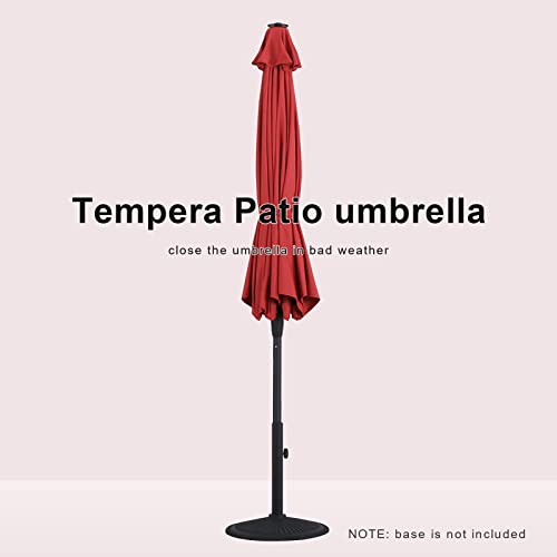 Tempera 7.5ft Patio Market Outdoor Table Umbrella with Push Button Tilt and Crank,Large Sun Umbrella with Sturdy Pole&Fade resistant canopy,Easy to set,Rust Red