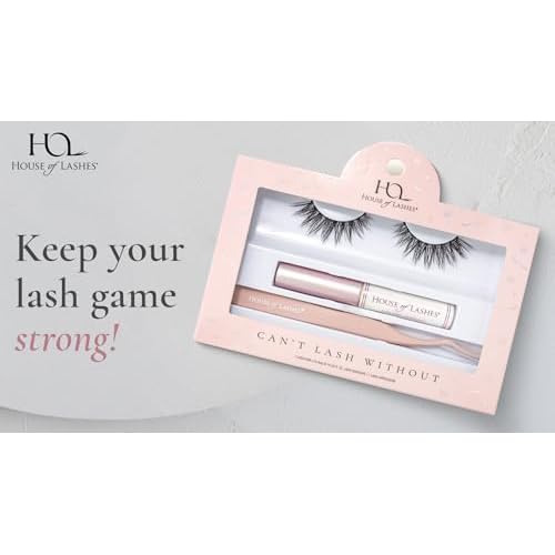 House of Can't Lash Without Set - Complete Lash Kit Includes Iconic Lite Faux Mink Lashes, Clear Lash Glue, and Precision Applicator - Effective For All Day Wear