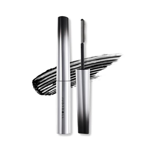 JUDYDOLL Feather Lash Iron Mascara -Serum, Primer, Topcoat 3-in-1, Dual-Wing Brush for Clump-Free Length & Volume, Lash Care with Squalane, Waterproof & Smudge-Proof, Suitable for all Types (Black)