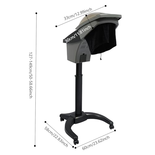 700W Professional Hair Steamer with Adjustable Height & Red/Blue Light