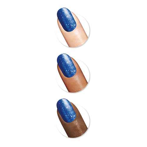 Sally Hansen Insta-Dri Crystals Nail Polish | Quick Dry, Long Lasting, Streak-Free Shine | Opaque, Shimmery | 123 Cobalt Blue | Dark Blue Nail Color.