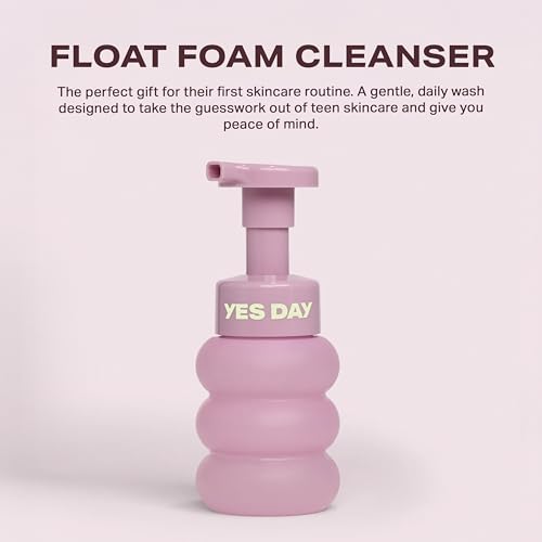 Yes Day Float Foam Face Cleanser for Teens ? Gentle Foaming Face Wash for Teens & Ages 10 Up, with Coconut Water, Willowbark & Kiwano Melon (150ml / 5 fl oz)