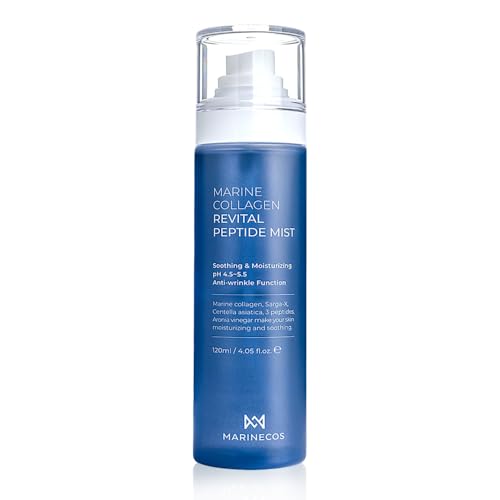 Marine Collagen Revital Peptide Mist 120ml ¤Ó Fine Facial Spray for Hydration Soothing Glow ¤Ó Daily Moisture Mist with Centella and Peptides
