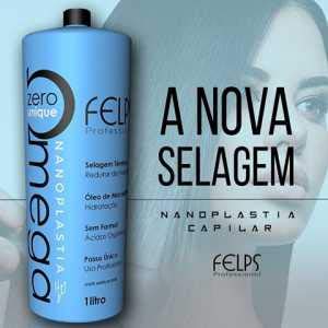 Felps Profissional Omega Zero Unique Sensitive Nanoplasty Treatment Keratin 1L | Thermal Sealing Progressive Brush Straightening Smoothing System Volume Reducer Free Gifts Worth $30 with this order