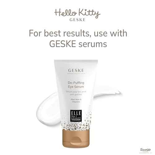 GESKE & Hello Kitty SmartAppGuided¢â Warm & Cool Eye Energizer | 6 in 1 | Heated Eye Massager | Combat Dark Circles & Under-Eye Bags | Revive Droopy Eyelids | Anti-Stress & Relaxation | Sonic Massaging