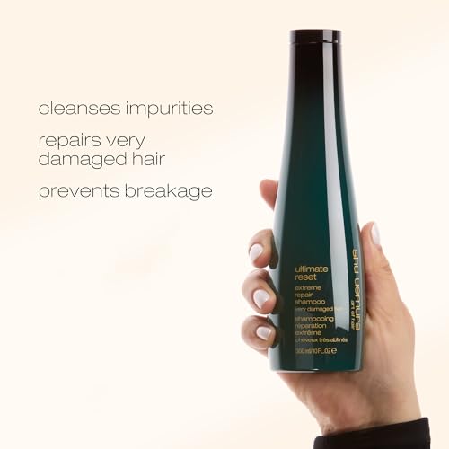 shu uemura art of hair Ultimate Reset Extreme Hair Repair Shampoo - Strengthens to Reduce Breakage and Split Ends, Deeply Conditions and Nourishes Damaged Hair, With Japanese Rice Extract