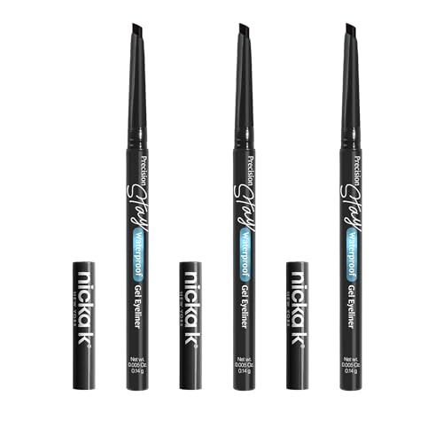 Nicka K Precision Waterproof Gel Eye Liner - Black 3 Pack