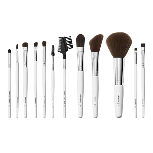 e.l.f. Professional 12-Piece Makeup Brush Set - Vegan Cruelty-Free Complete Collection