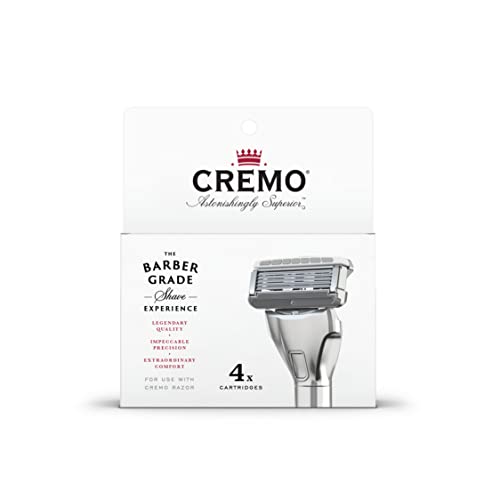 Cremo Barber Grade Cooling Shave Cream, Astonishingly Superior Ultra-Slick Shaving Cream Fights Nicks, Cuts And Razor Burn, 6 Fl Oz, WHITE & Astonishingly Superior Razor Refills,