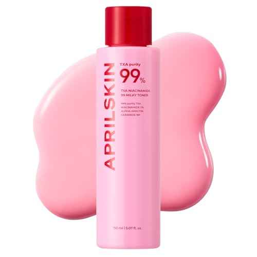 APRILSKIN TXA+Niacinamide 99 Pink Milky Toner | 99% High-Purity TXA 3%+ Niacinamide 5% for Brightening | Highly Concentrated Cream Toner | Deep Moisturizing Formula for Dull Skin | 5.07 fl.oz.
