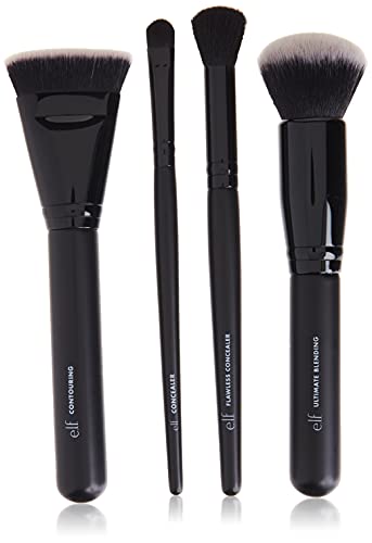 e.l.f. Complexion Perfection Brush Kit 4Piece Set, Synthetic