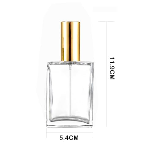 6 Pack 1.7 oz Clear Square Glass Spray Bottle for Essential Oil, 50ml /1.7 oz Fine Mist Spray Bottles for Perfume, Refillable Liquid Containers (Clear, 50ml)