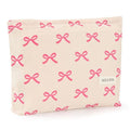 Floral Makeup Bag with Pink Bow – Large Cosmetic Organizer