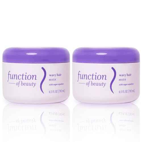 FUNCTION OF BEAUTY Hair Mask for Wavy Hair, 6.5 oz Each (2-Pack) - Deep Conditioning Formula With Argan Oil to Restore Shine & Vegan Squalane to Prevent Hair Breakage, Customizable Haircare