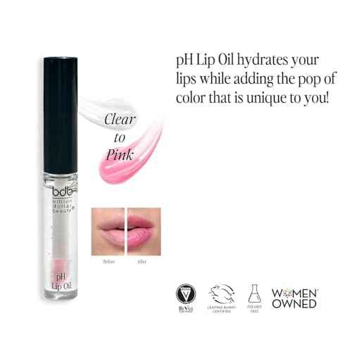 billion dollar brows bdb Color Changing pH Lip Oil - Moisturizing, Plumping, Glossy, 2-Pack