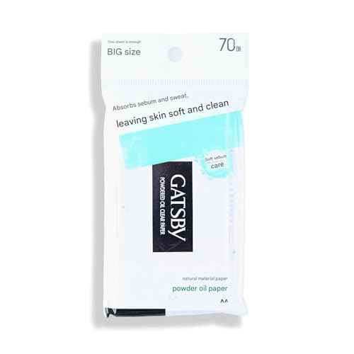 GATS-BY Oil Absorbing Sheets for Face - 70 Sheets x 5 Pack, Gentle Oil Blotting Paper for Oily Skin, Strong Absorption & Makeup Friendly, Portable Facial Oil Blotters (Oil Clear Powdered Paper)