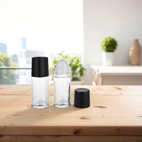 2Pcs 30ml Glass Essential Oil Roller Bottles with Funnel