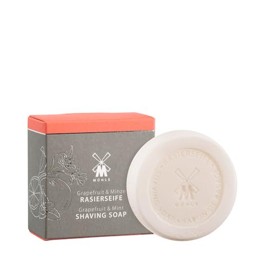 M?HLE Shaving Soap - Shaving Soap with Grapefruit & Mint for All Skin Types - Fruity & Revitalising - 65 g