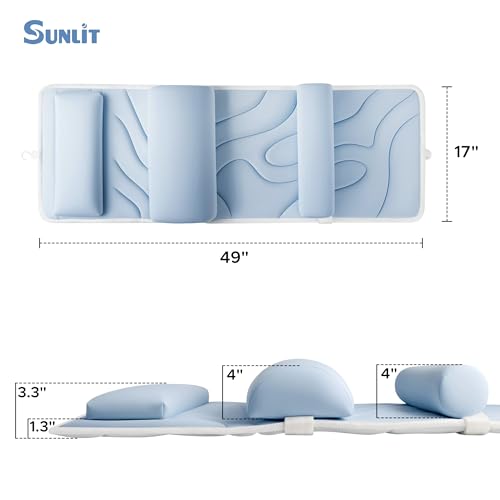 Sunlit Full Body Bath Pillow with Lumbar Support & Suction Cups