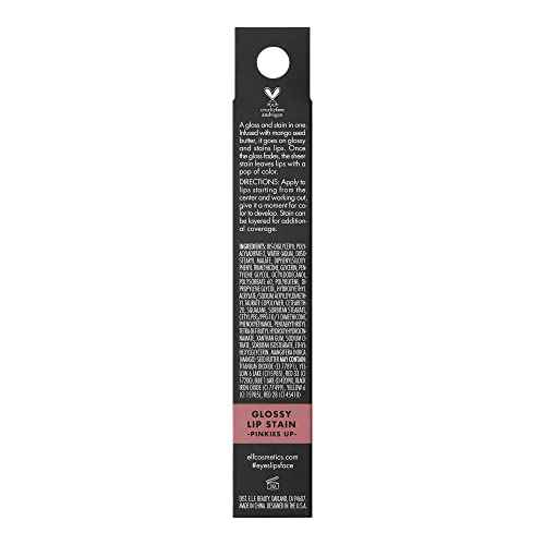 e.l.f. Glossy Lip Stain, Long-Lasting, Lightweight Lip Stain For A Sheer Pop Of Color & Subtle Gloss Finish, Vegan & Cruelty-Free, Pinkies Up