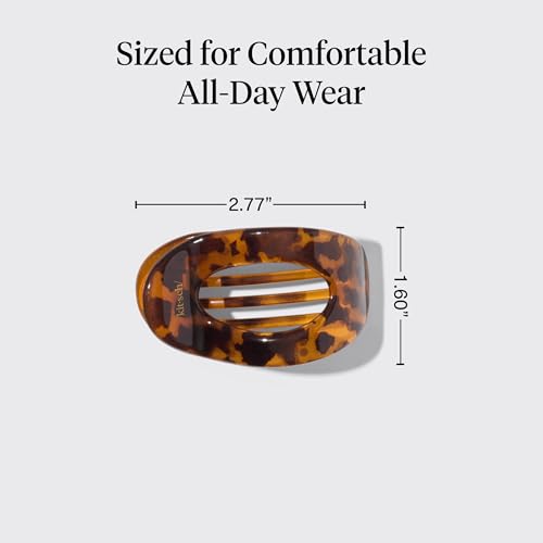 Kitsch Small Flat Hair Claw Clip for Women, Tortoise Non-Slip Hold
