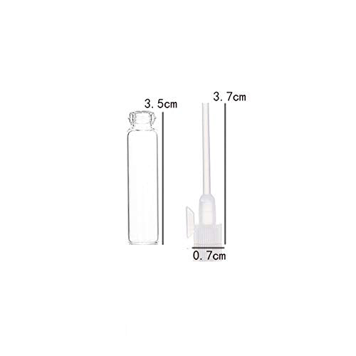 Glass Perfume Sample Bottles 1ml, 100 Pack with Droppers
