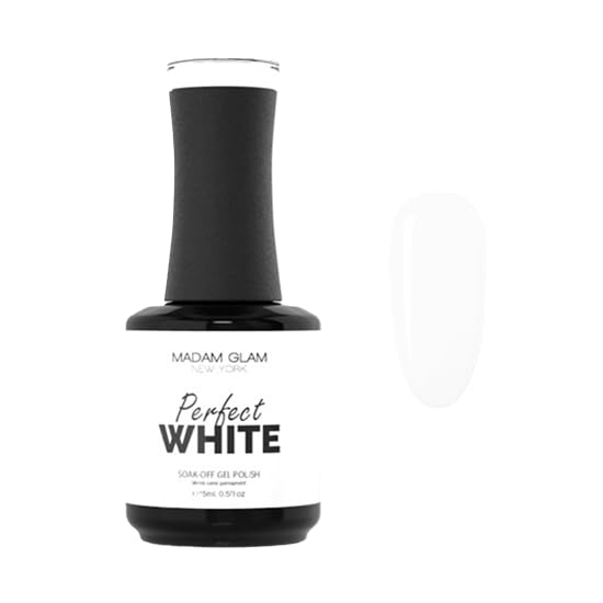 Madam Glam Perfect Gel Polish 15ml - UV LED Color 0.5oz / 15ML Super Long Lasting (White, 0.5 Fl Oz)