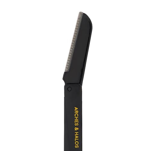 Arches and Halos Two Pack Tri-Fold Eyebrow Razor - Travel Size Eye Brow Razors for Women - Rust-Proof - Ease to Use for Precise Shaving - 1 pc