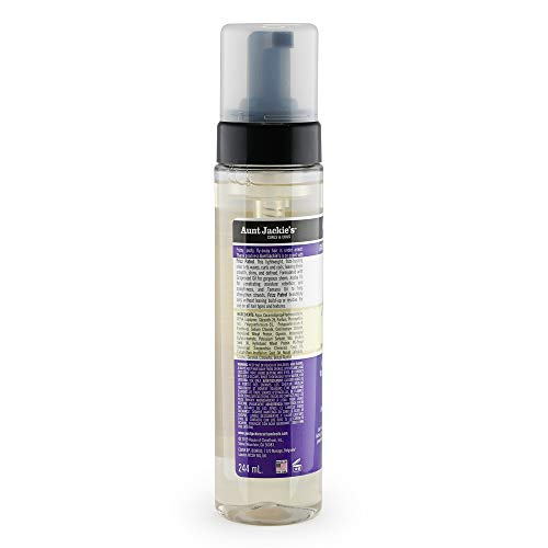 Aunt Jackie's Grapeseed Style and Shine Recipes Frizz Patrol Anti-Poof Setting Hair Mousse, Sets Curly Hair Styles in Place,Purple Fl.Oz 8.5 Ounce