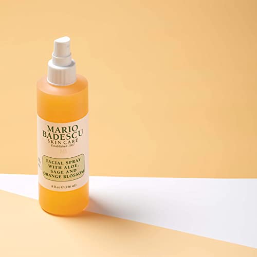 Mario Badescu Facial Spray with Aloe, Sage and Orange Blossom for All Skin Types | Face Mist that Hydrates & Uplifts | 8 FL OZ