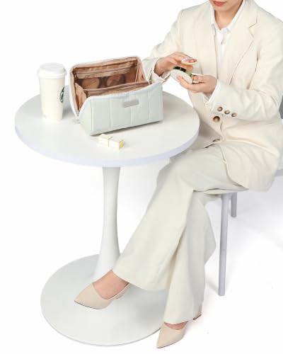 NISHEL Travel Makeup Bag Organizer - Open Flat Design for Easy Access