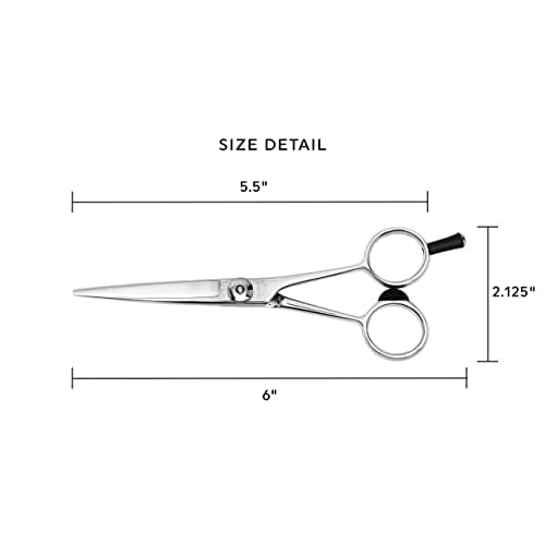 Cricket S3 Premium Series 550 Professional Hair Cutting Shears - High-Performance Swedish Steel, Convex Edge Blades, Adjustable Tension Knob - Durable, Precision Styling Scissors ? 5.5 Inch