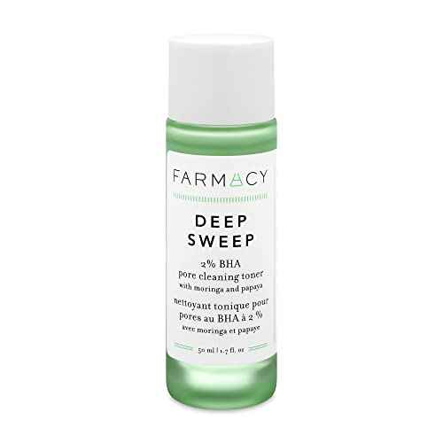 Farmacy 2% Salicylic Acid Toner for Face - Deep Sweep Gentle BHA Exfoliant for Oily Skin - Refines Texture with Papaya Enzymes & Moringa Water for a Healthy-Looking Complexion (50ml)